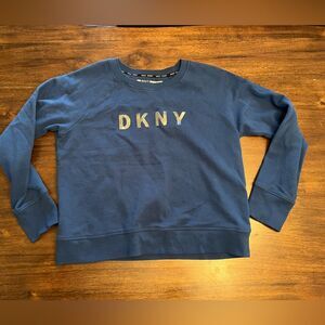 DKNY SPORT WOMEN'S SIZE L blue SILVER LOGO LONG SLEEVE TOP